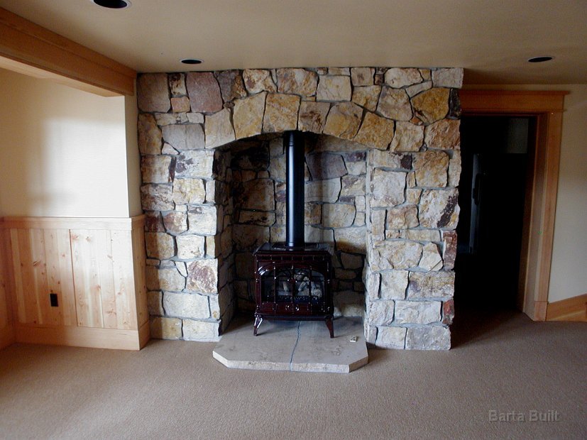 Basement fireplace